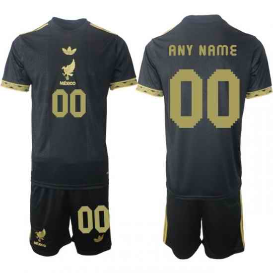 Men Mexico 2025 Soccer Jerseys BlackGold CUSTOM